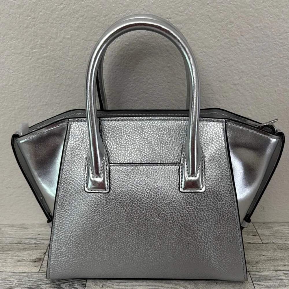 Michael Kors Avril Small Silver Satchel NWT